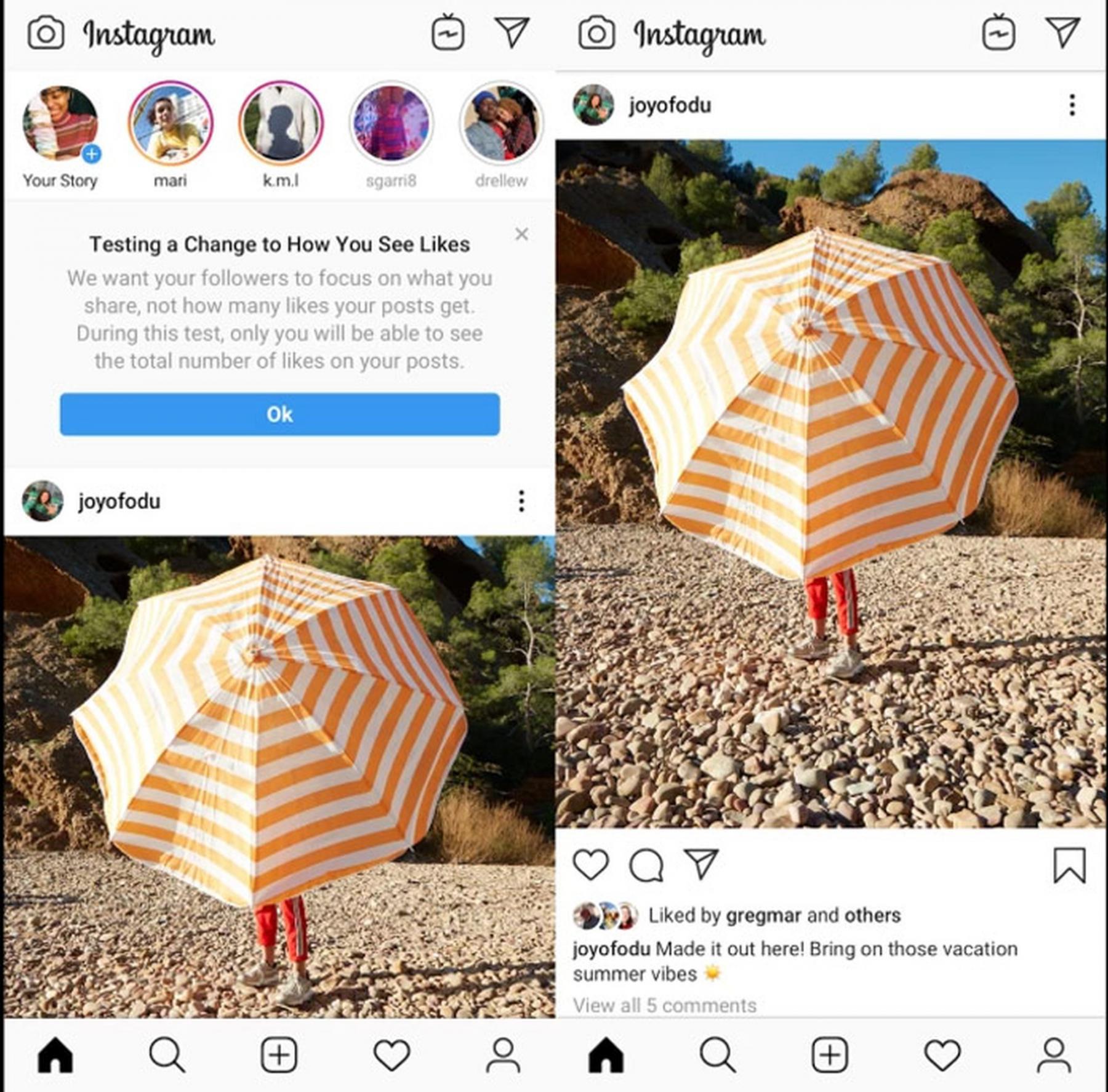 Instagram vai esconder os likes da audiência geral. Fonte: Divulgação / Instagram